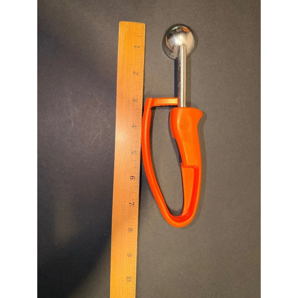 Zeroll Orange Handle Baking Cookie Scoop Stainless Steel Squeeze Grip 1 1/2